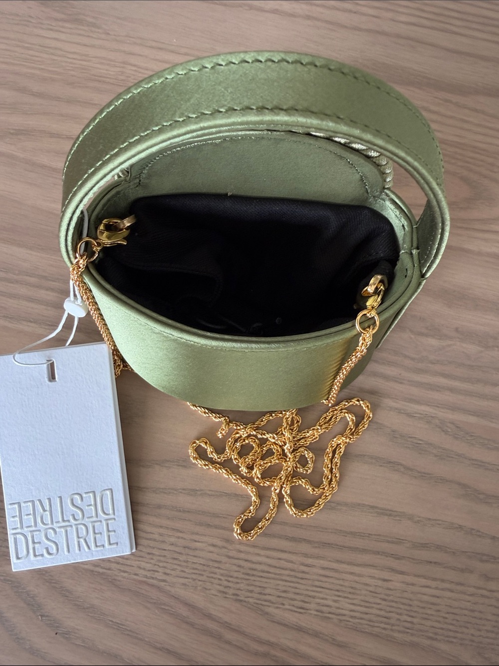 NWT* Mini Gunther Satin Passementerie Bag - Olive Green - Picture 4 of 6